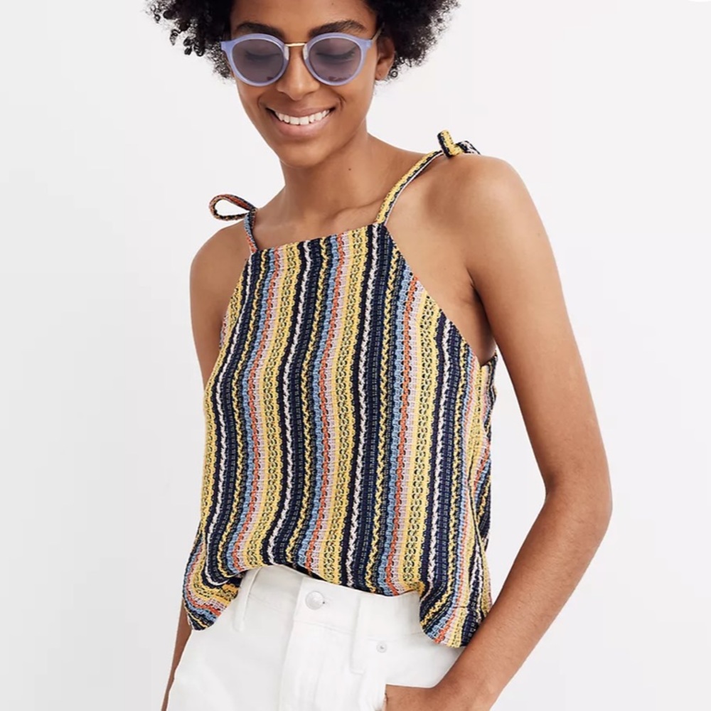 Madewell Texture & Thread Tie Shoulder Tank Top